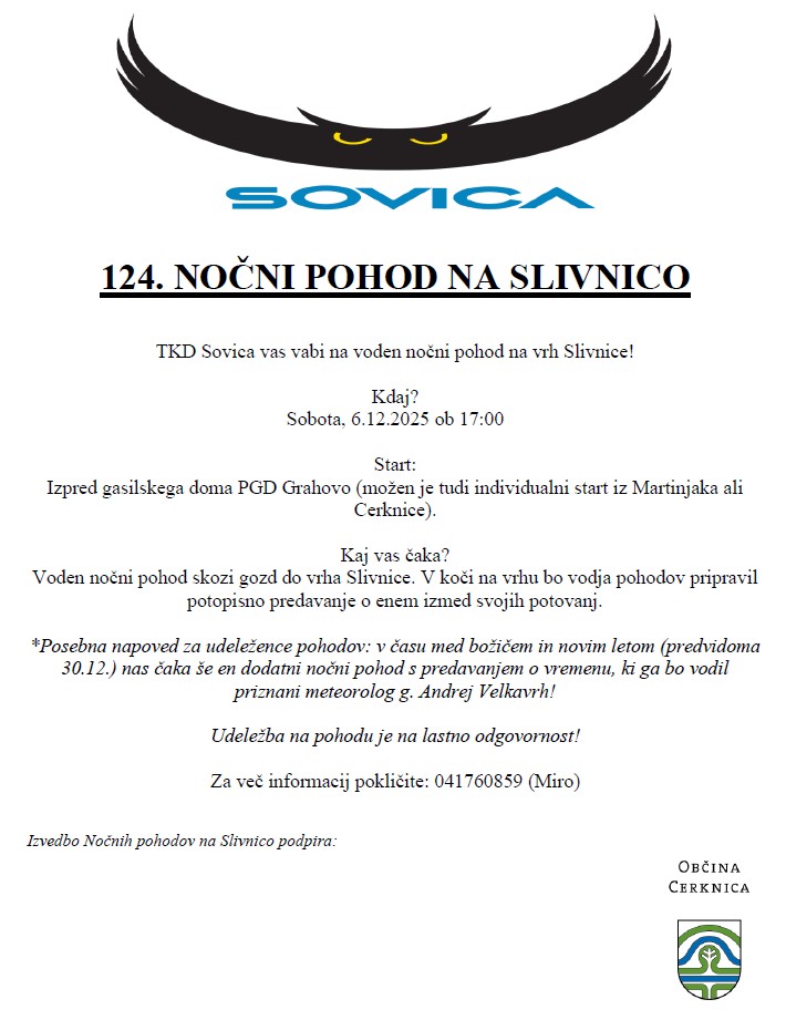 124. Nocni pohod - 124. Nočni pohod na Slivnico