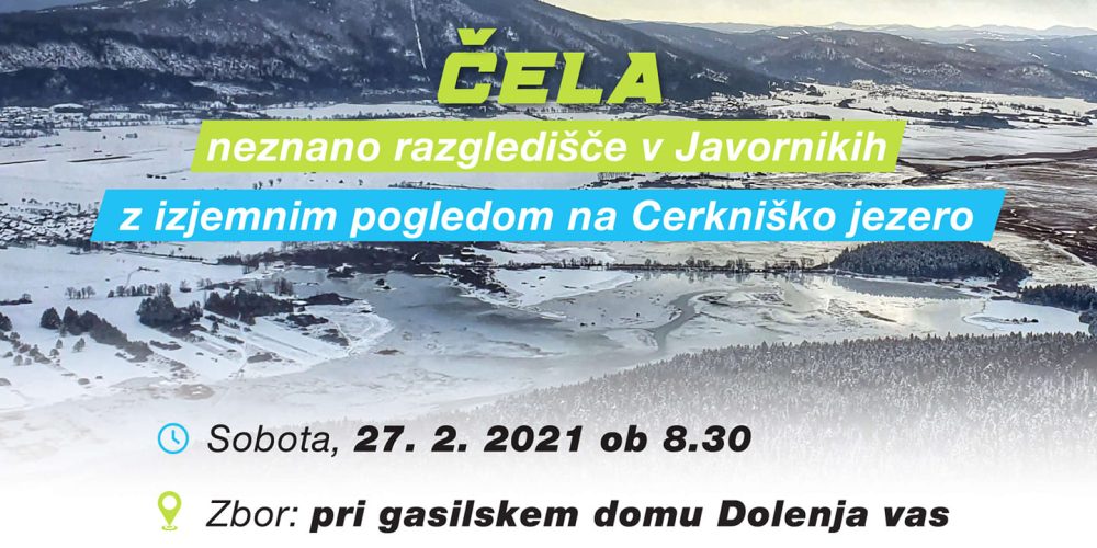 Pohod na Čela (1.000m) – izjemno razgledišče v Javornikih, 27.2. ob 8:30