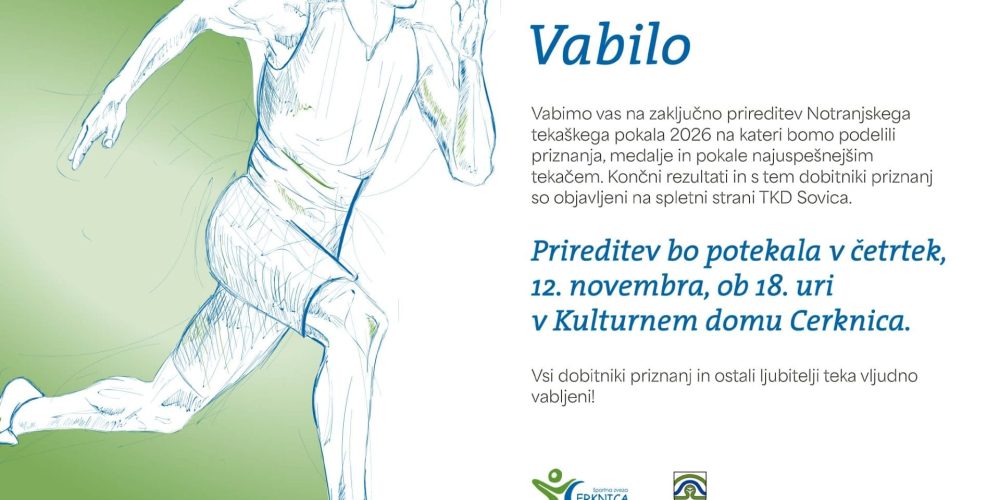 VABILO NA ZAKLJUČNO PRIREDITEV NOTRANJSKEGA TEKAŠKEGA POKALA